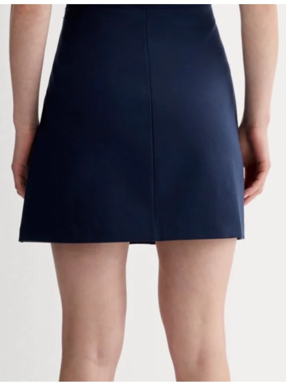 Everlane Navy Mini Skirt with Side Zip stretchy size 2 - Picture 2 of 8